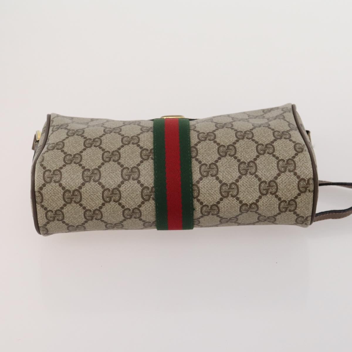 GUCCI GG Supreme Shoulder Bag PVC 3 Set Beige Auth 191148