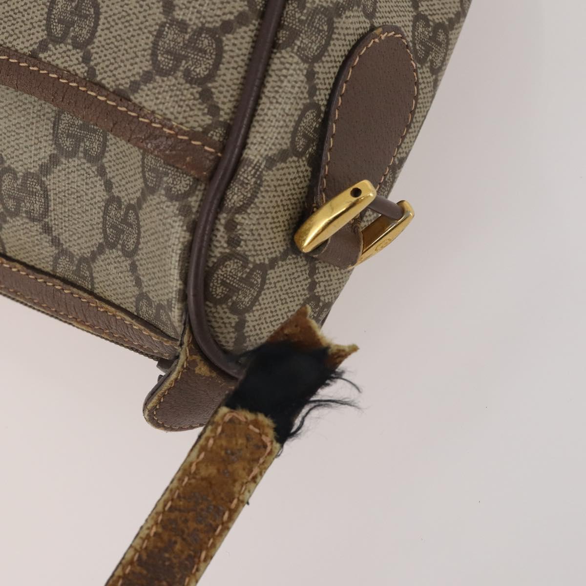 GUCCI GG Supreme Shoulder Bag PVC 3 Set Beige Auth 191148