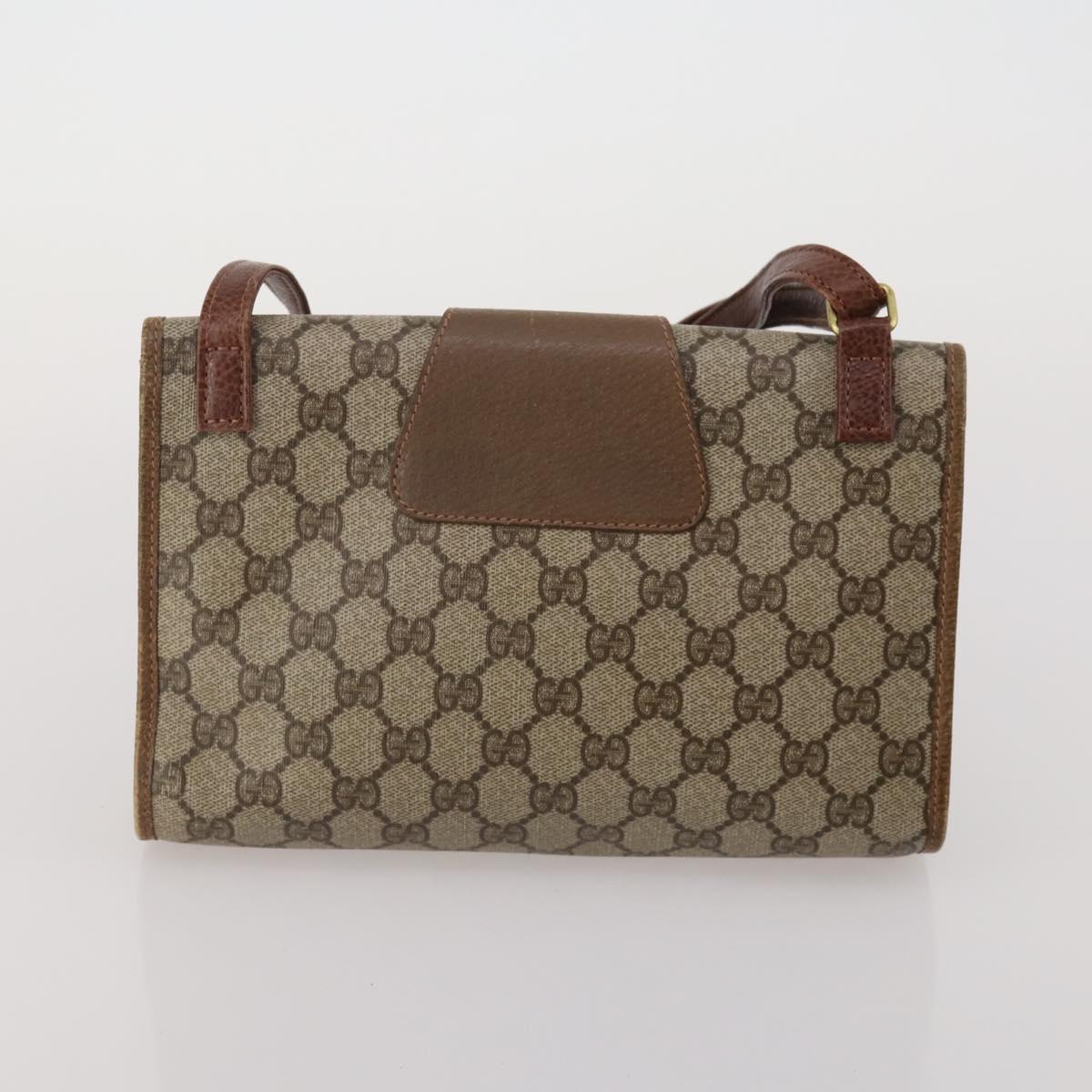 GUCCI GG Supreme Shoulder Bag PVC 3 Set Beige Auth 191148