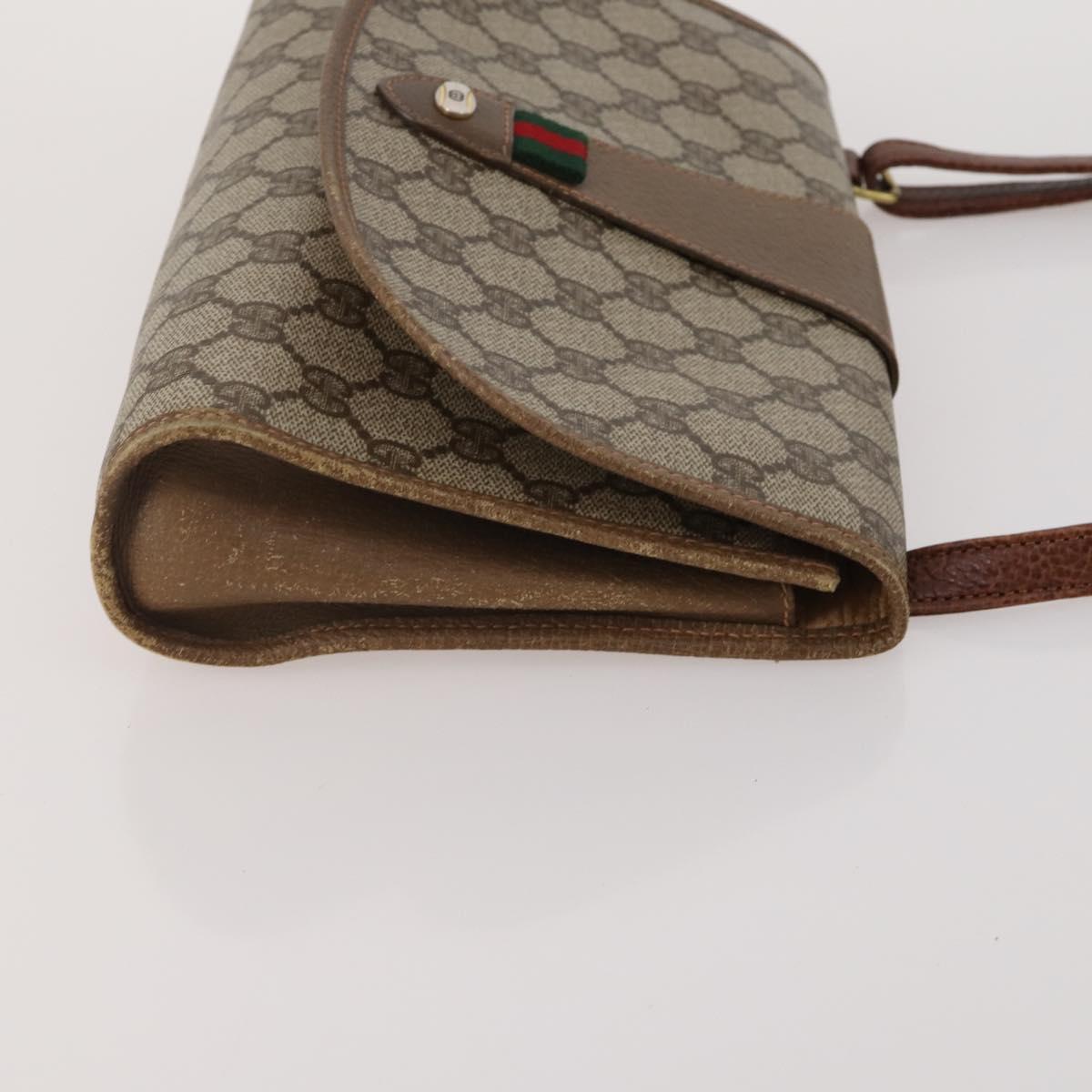GUCCI GG Supreme Shoulder Bag PVC 3 Set Beige Auth 191148