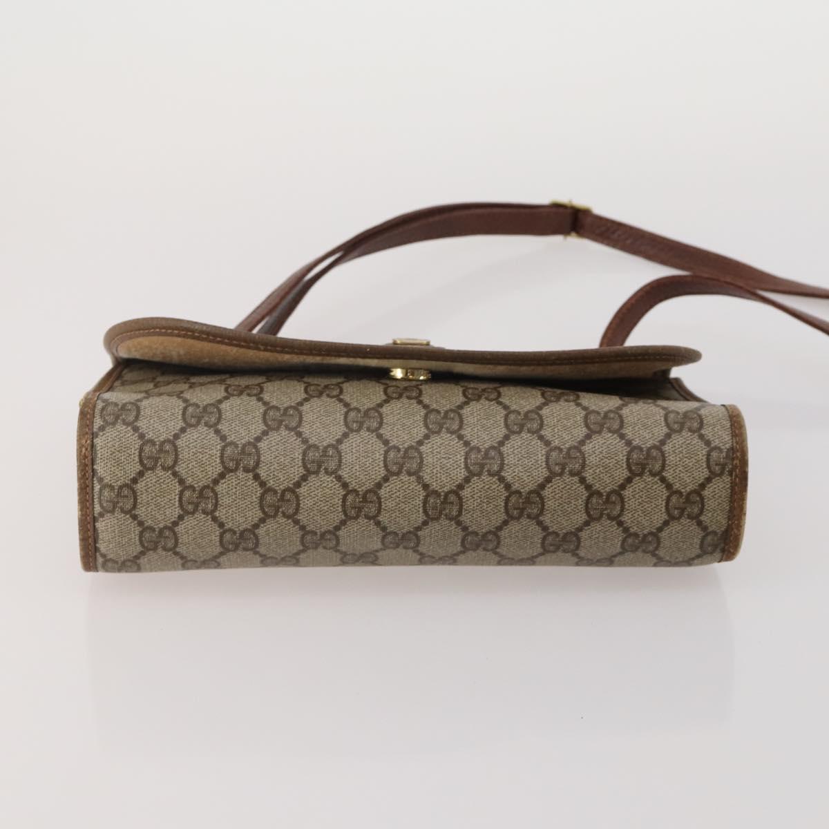 GUCCI GG Supreme Shoulder Bag PVC 3 Set Beige Auth 191148