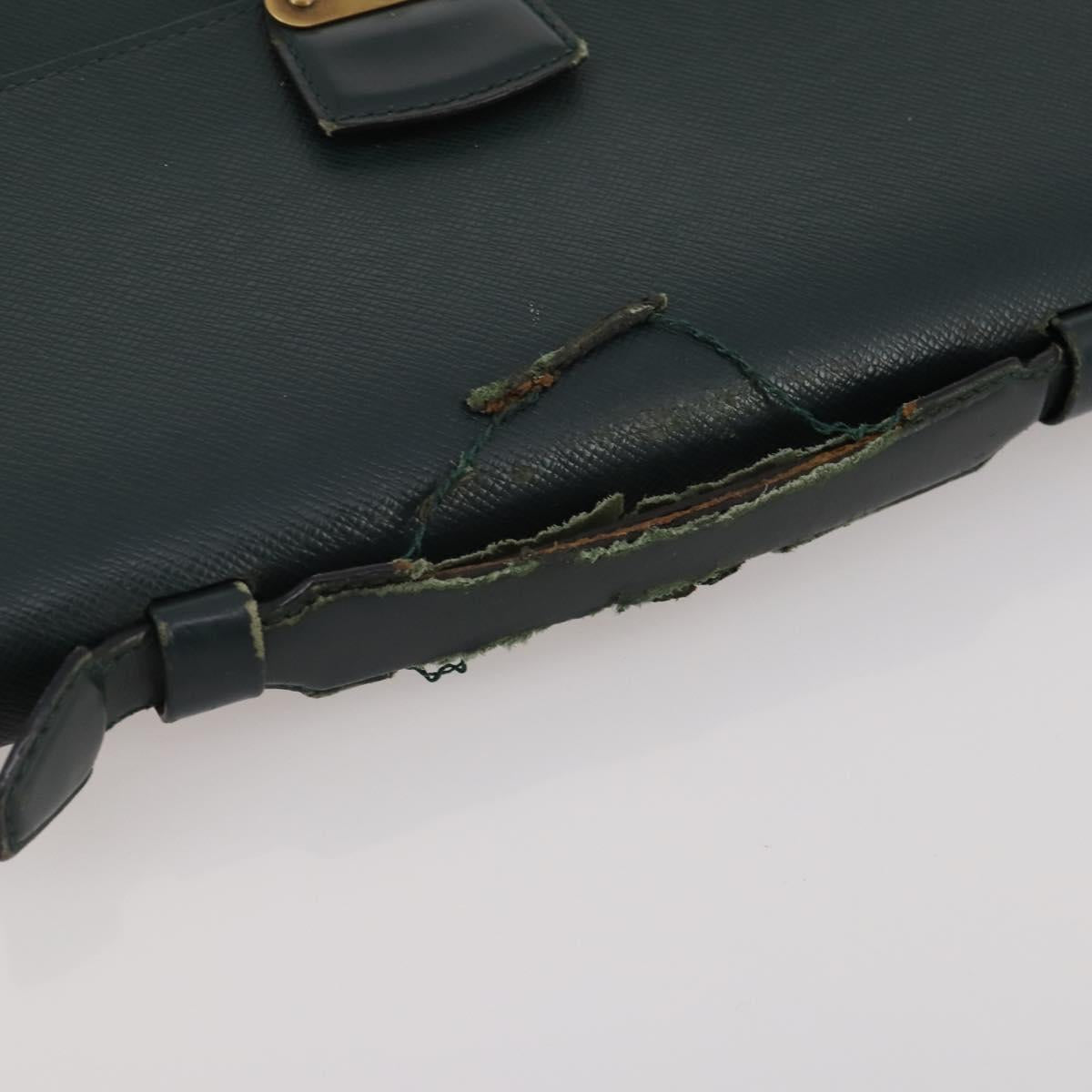 LOUIS VUITTON Monogram Clutch Bag Nylon Leather 5 Set Green Beige LV Auth 191149