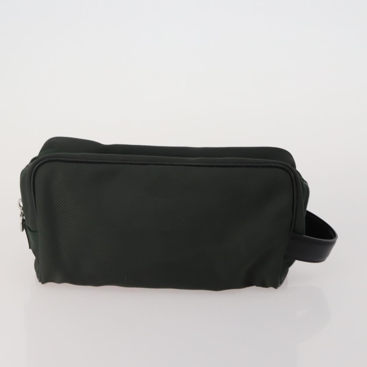 LOUIS VUITTON Monogram Clutch Bag Nylon Leather 5 Set Green Beige LV Auth 191149