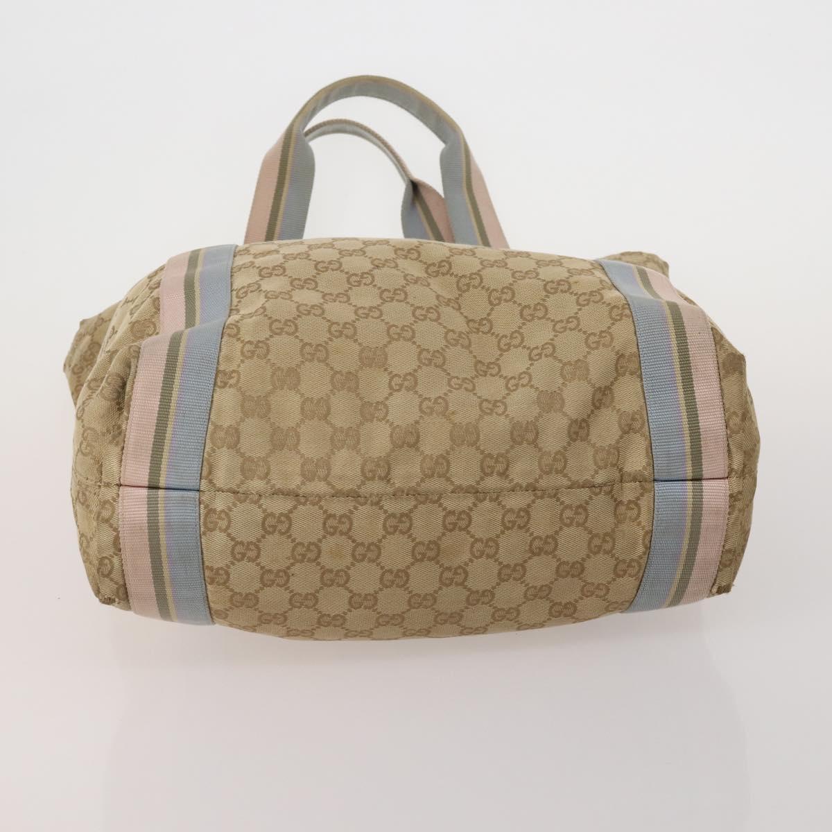 GUCCI GG Canvas Shoulder Bag Suede 5 Set Beige Black Auth 191151