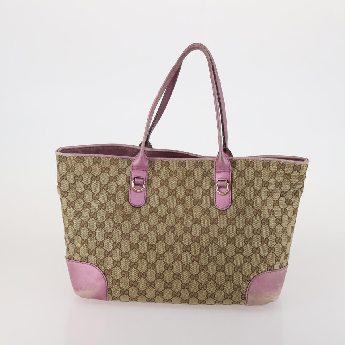 GUCCI GG Supreme GG Canvas Shoulder Bag PVC 5 Set Beige Auth 191152