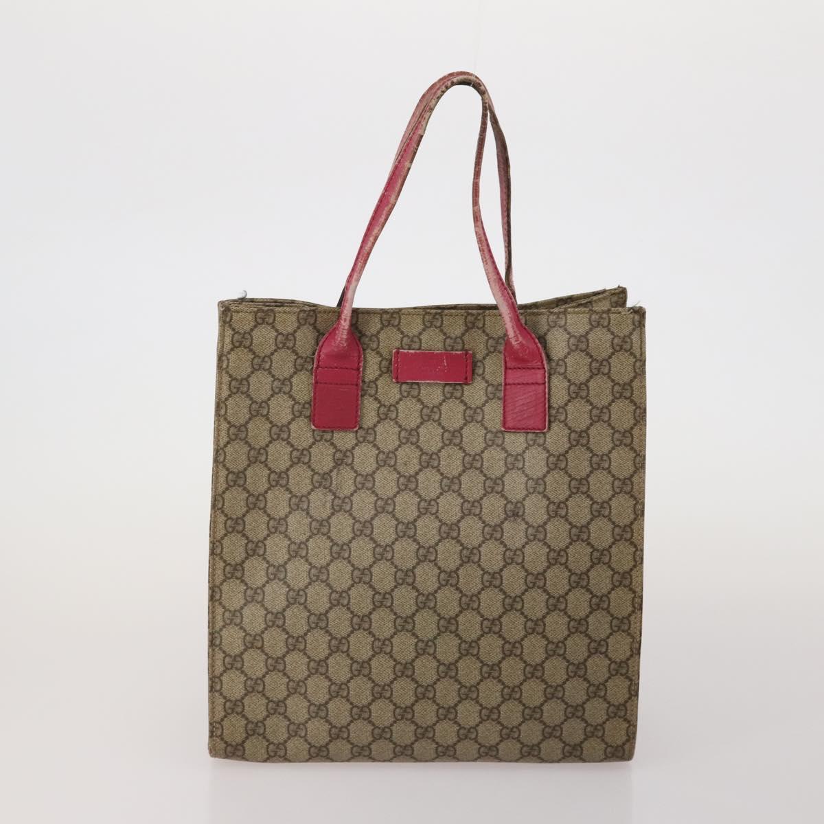 GUCCI GG Supreme GG Canvas Shoulder Bag PVC 5 Set Beige Auth 191152