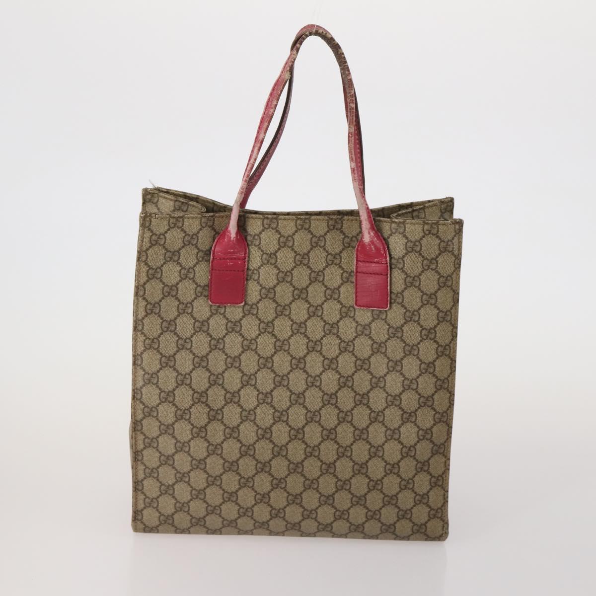 GUCCI GG Supreme GG Canvas Shoulder Bag PVC 5 Set Beige Auth 191152