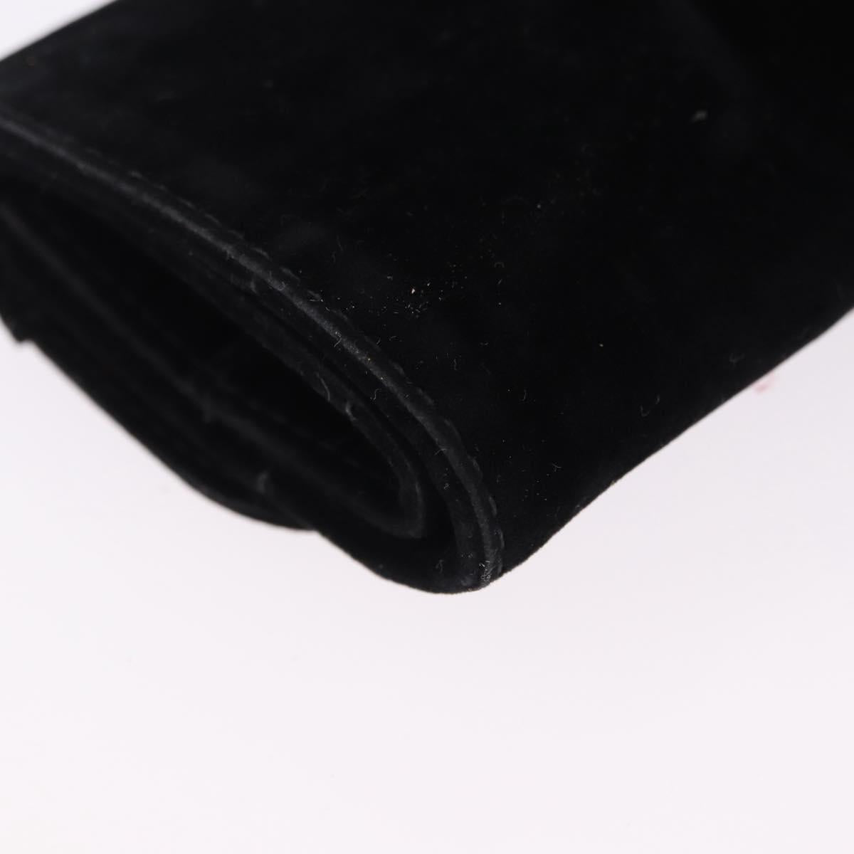 CHANEL Jewelry Case Velor Black Gold CC Auth 191156A