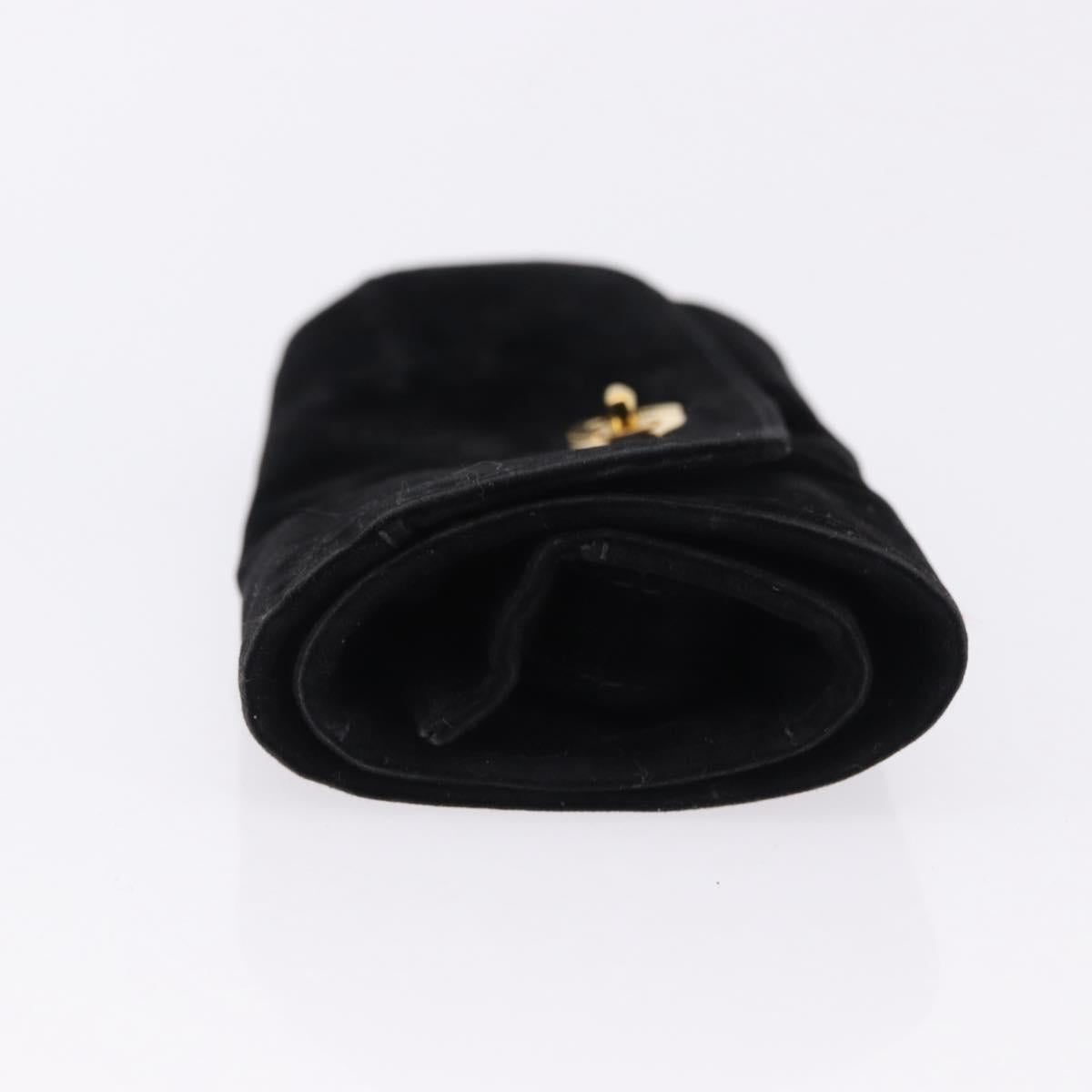 CHANEL Jewelry Case Velor Black Gold CC Auth 191156A