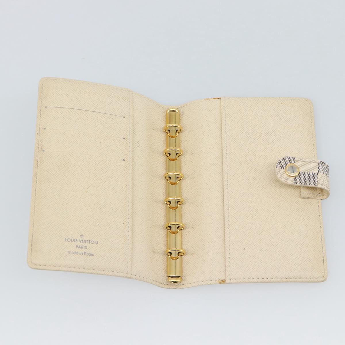 LOUIS VUITTON Damier Azur Agenda PM Day Planner Cover R20706 LV Auth 191157A