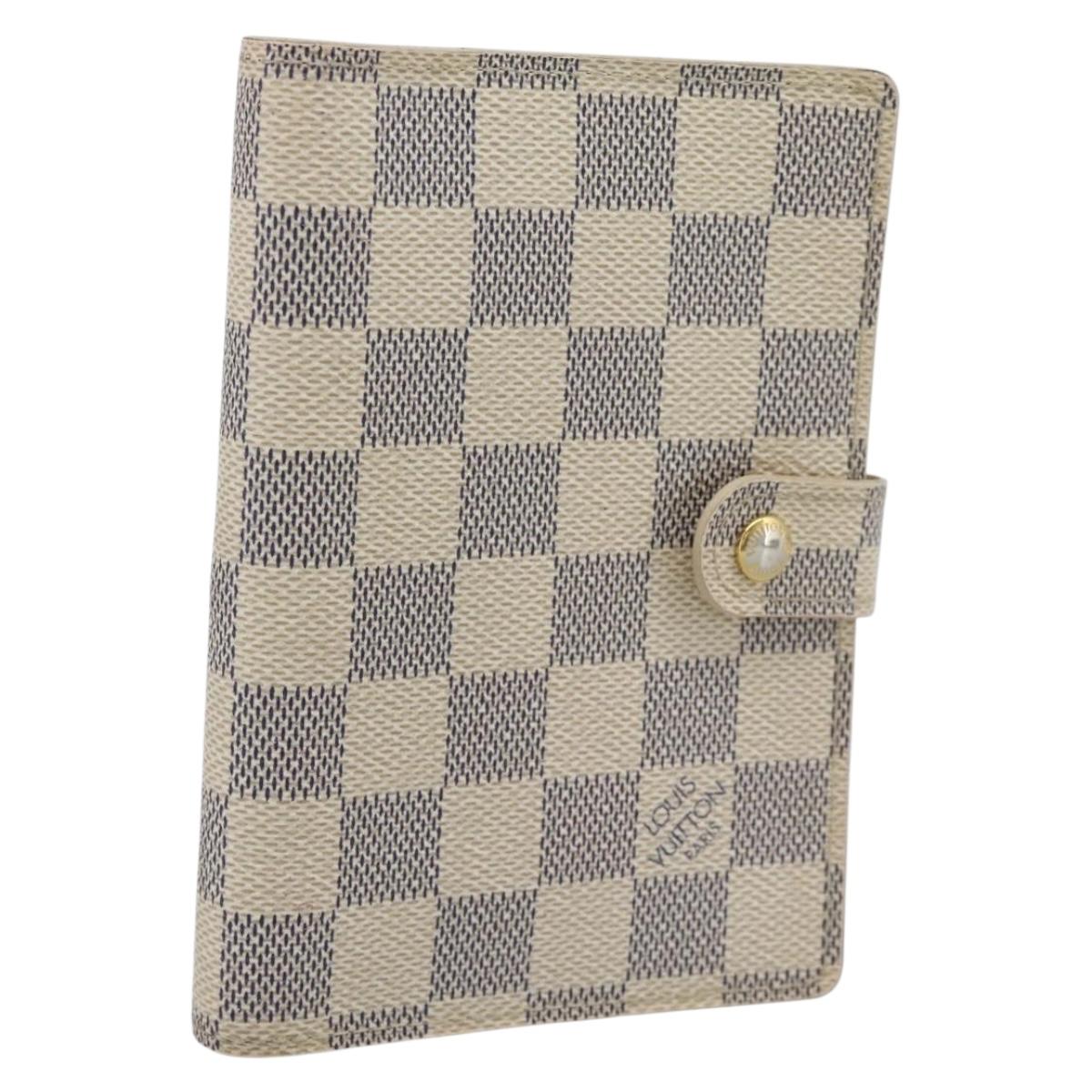 LOUIS VUITTON Damier Azur Agenda PM Day Planner Cover R20706 LV Auth 191157A