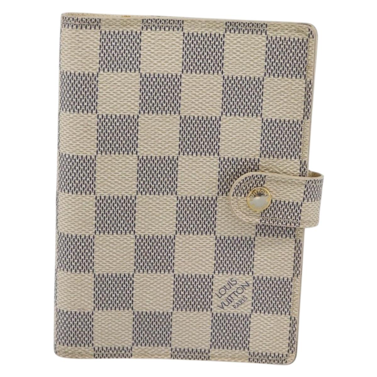 LOUIS VUITTON Damier Azur Agenda PM Day Planner Cover R20706 LV Auth 191157A