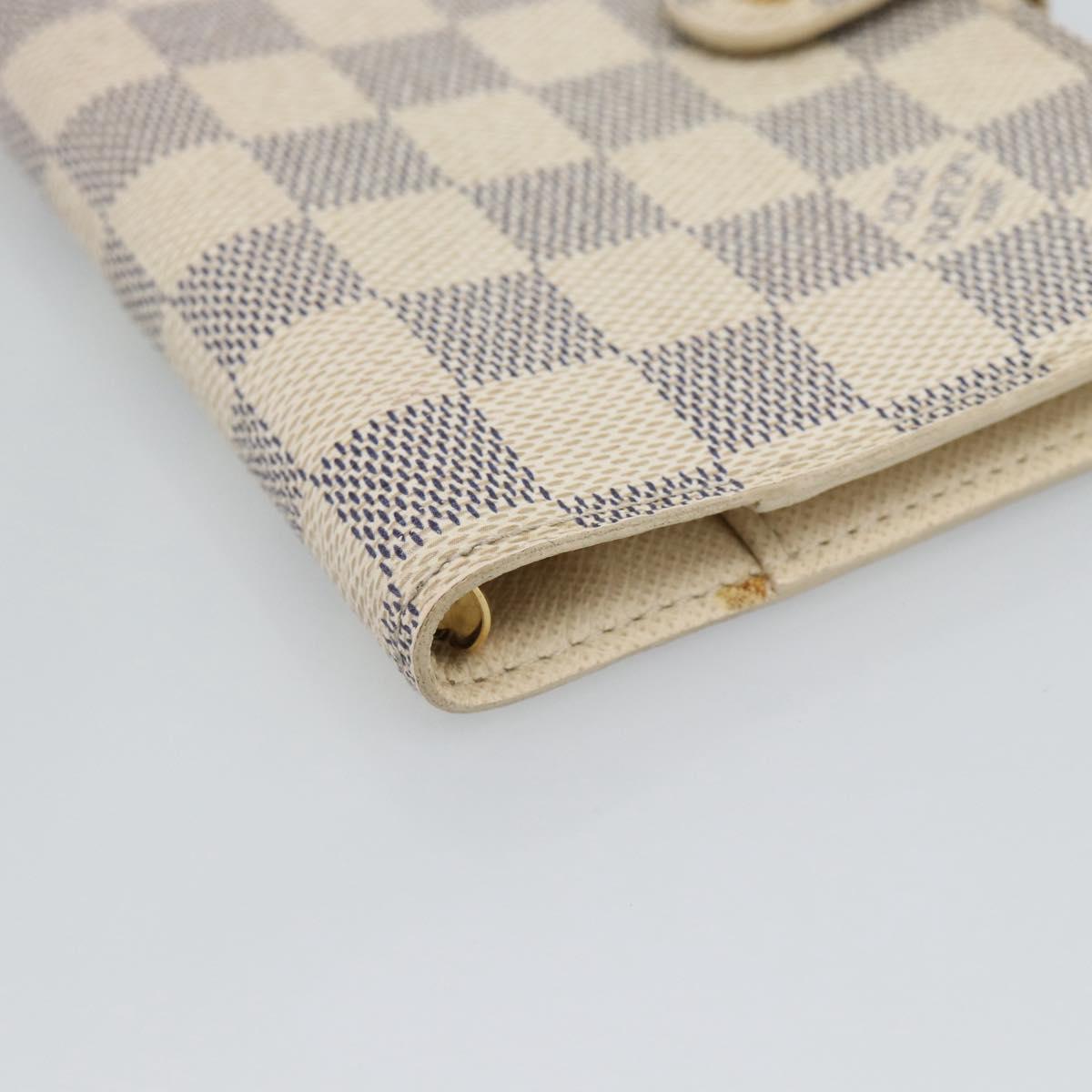 LOUIS VUITTON Damier Azur Agenda PM Day Planner Cover R20706 LV Auth 191157A