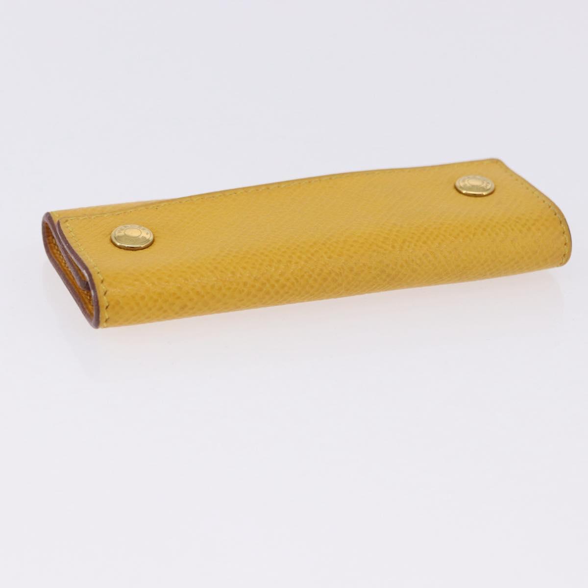 HERMES Serie Key Case Leather Courchevel Yellow Auth 191163M