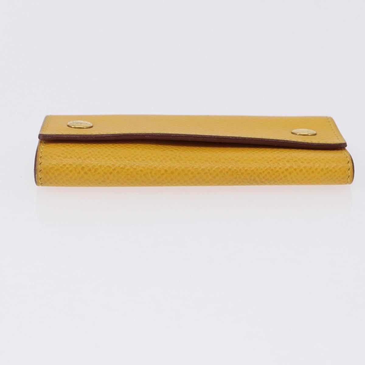 HERMES Serie Key Case Leather Courchevel Yellow Auth 191163M