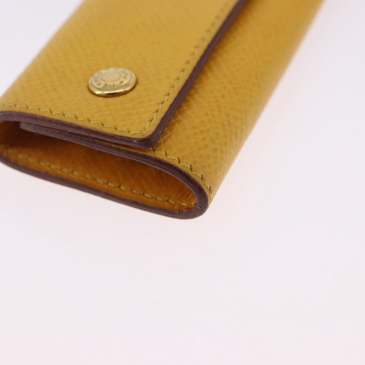 HERMES Serie Key Case Leather Courchevel Yellow Auth 191163M