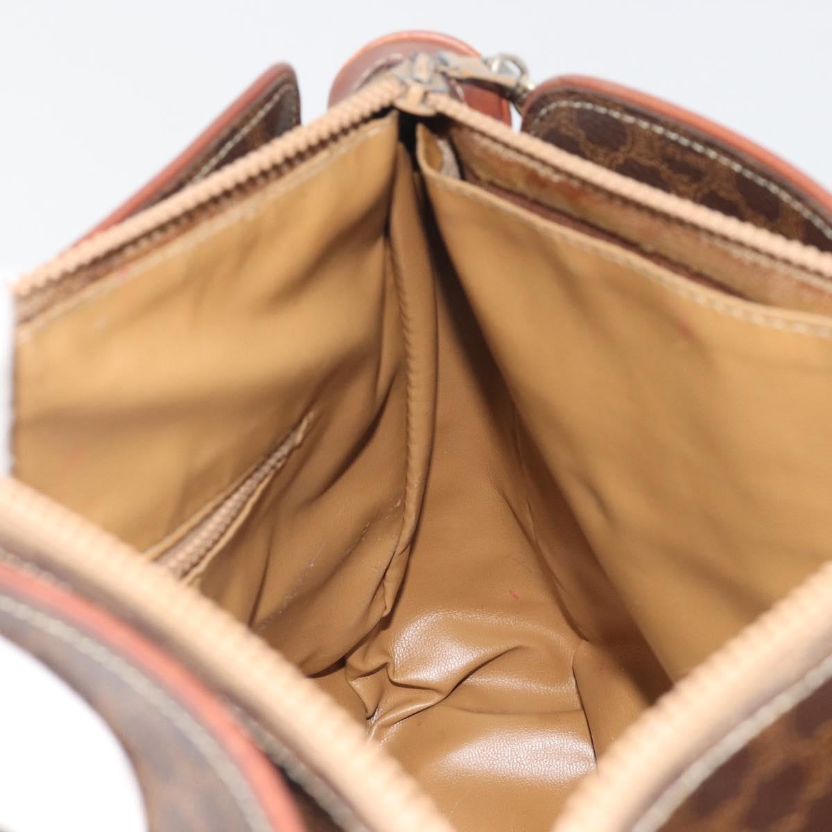 CELINE Macadam Tote Bag PVC Leather Brown Gold Tone Auth 191179