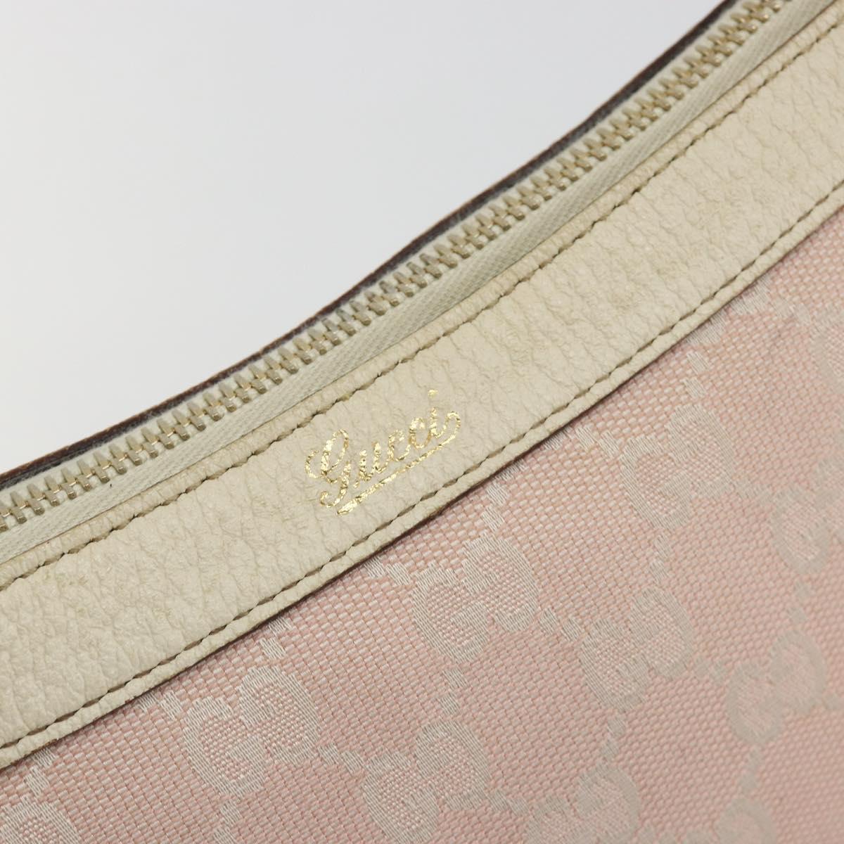 GUCCI GG Canvas Shoulder Bag Pink Gold 146244 Auth 191250A