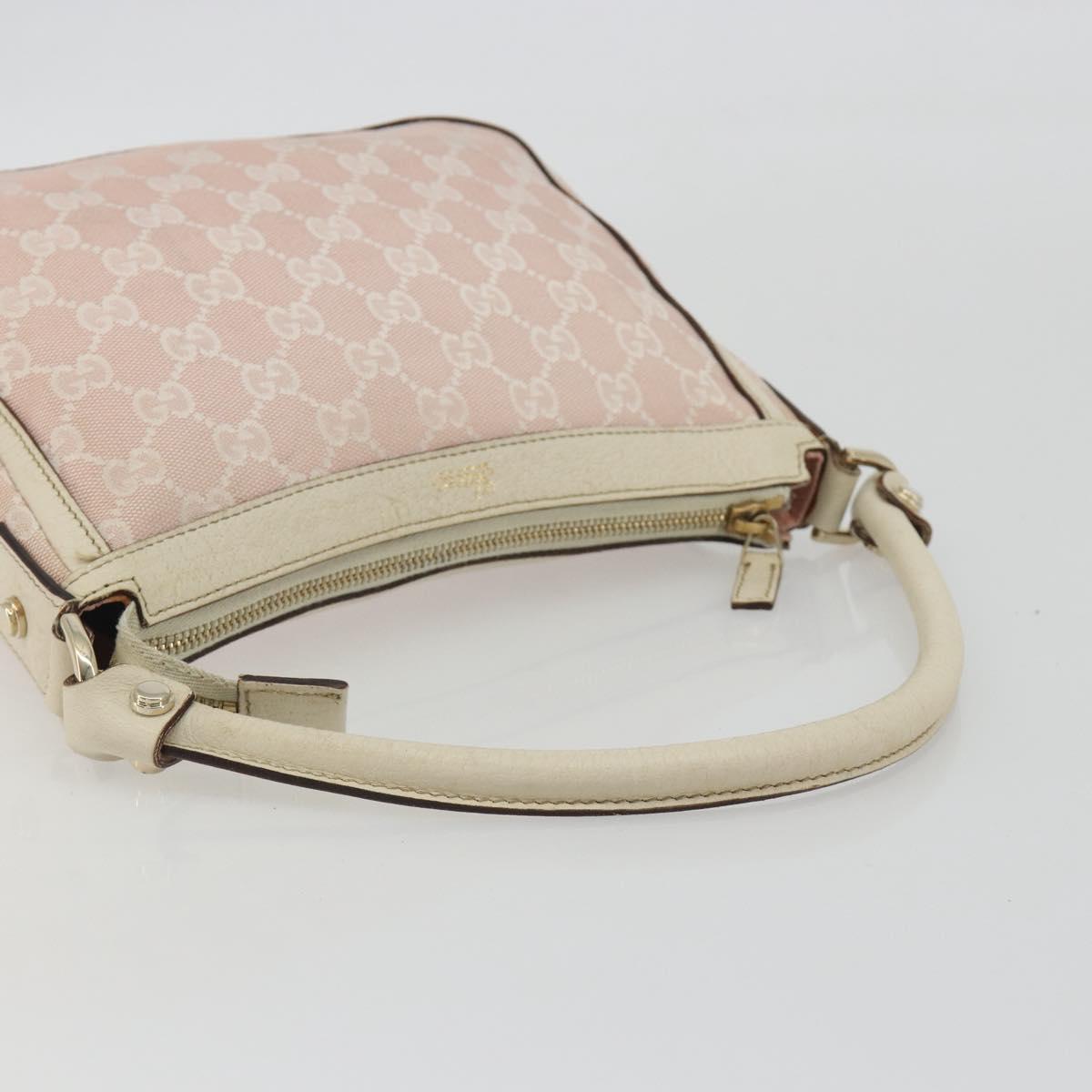 GUCCI GG Canvas Shoulder Bag Pink Gold 146244 Auth 191250A