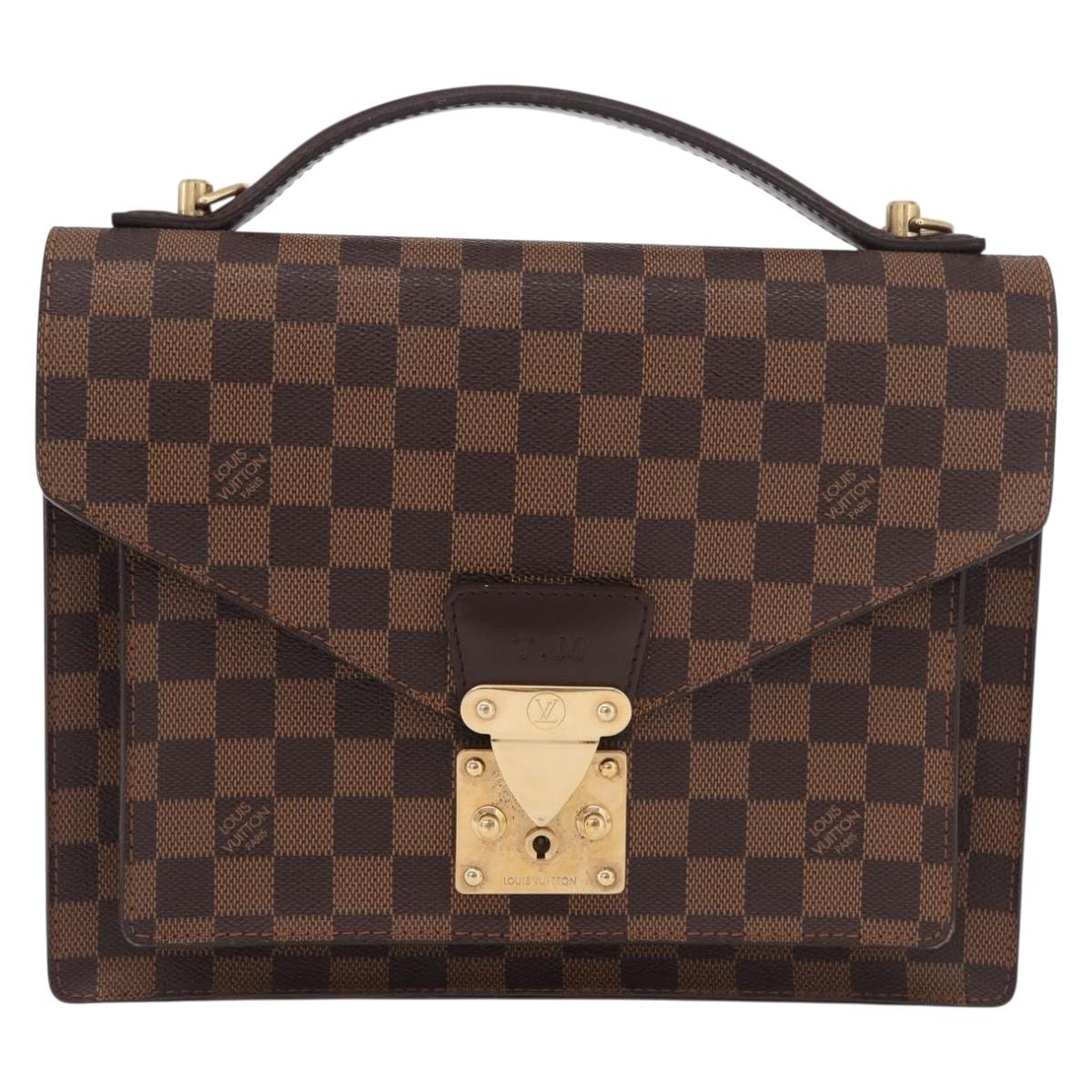 LOUIS VUITTON Damier Ebene Monceau 28 Hand Bag SPO 2way N48088 LV Auth 191252A