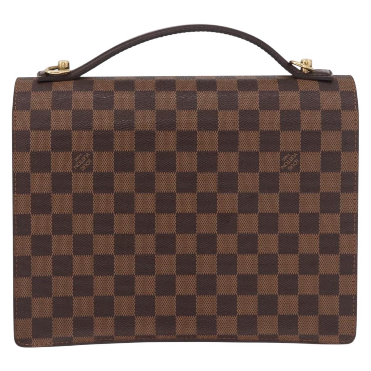 LOUIS VUITTON Damier Ebene Monceau 28 Hand Bag SPO 2way N48088 LV Auth 191252A