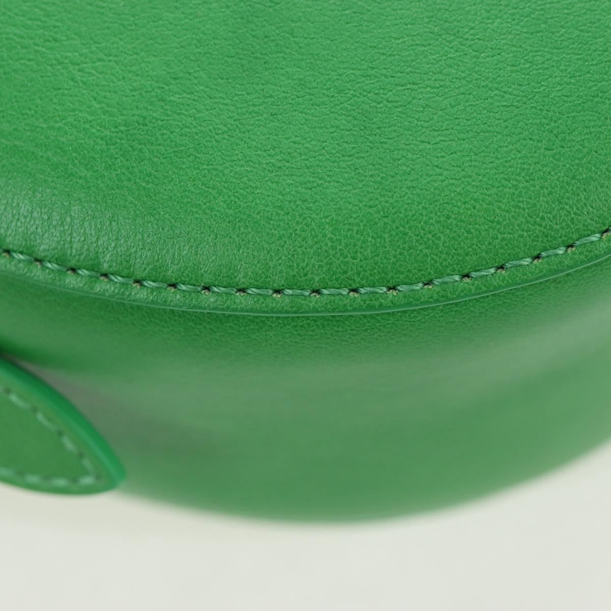 Chloe Kiss Shoulder Bag Leather 2way Green Gold Auth 191257V