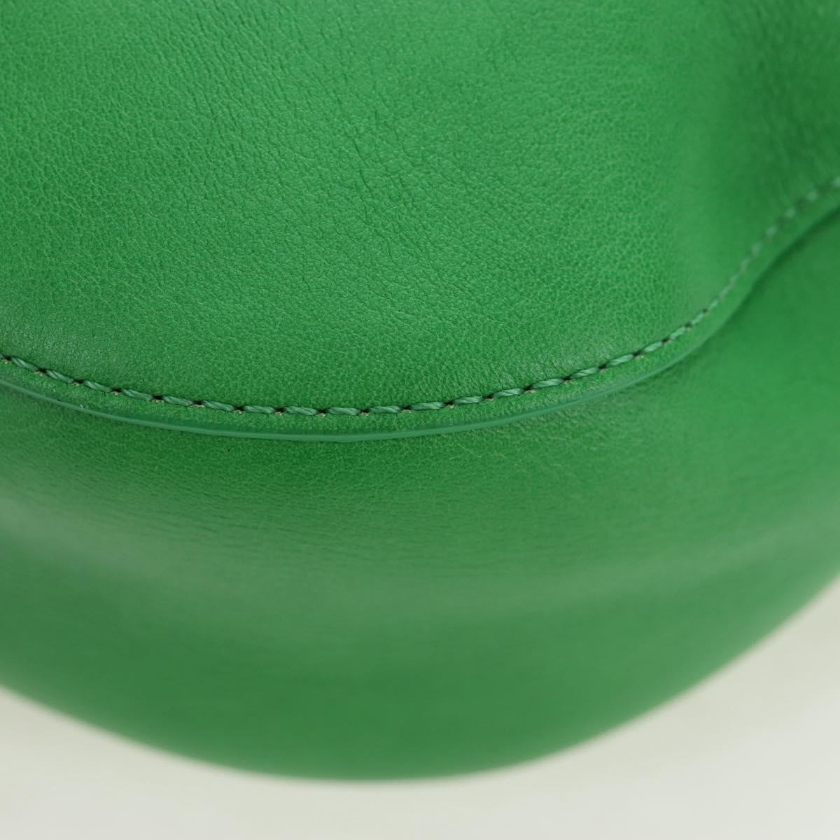 Chloe Kiss Shoulder Bag Leather 2way Green Gold Auth 191257V