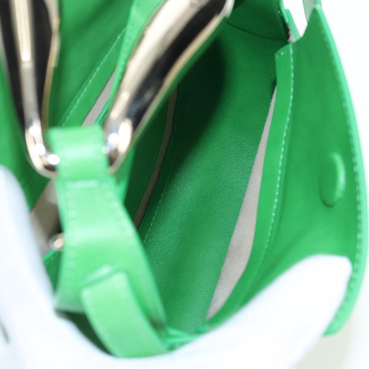 Chloe Kiss Shoulder Bag Leather 2way Green Gold Auth 191257V
