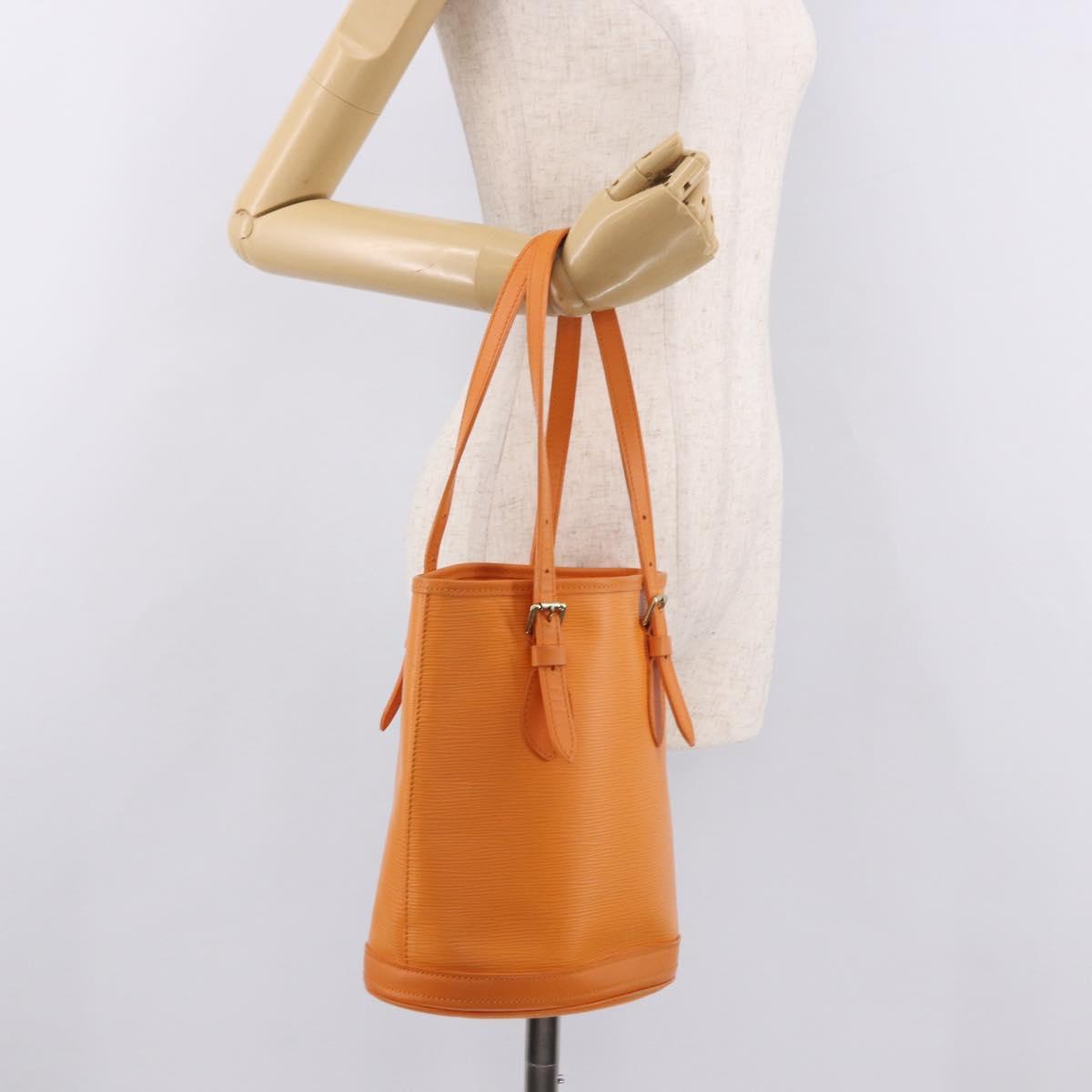LOUIS VUITTON Epi Bucket PM Shoulder Bag Orange Mandarin M5899H LV Auth 191260V