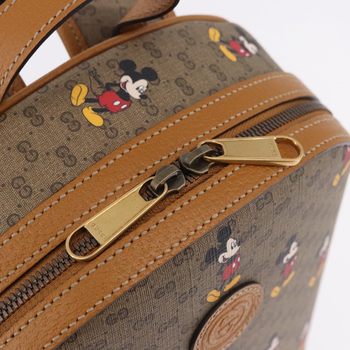 GUCCI Micro GG Supreme Disney Backpack PVC Beige Gold 552884 Auth 191262SAM