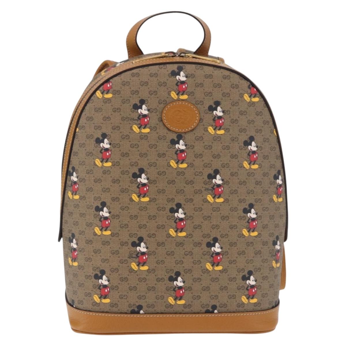 GUCCI Micro GG Supreme Disney Backpack PVC Beige Gold 552884 Auth 191262SAM