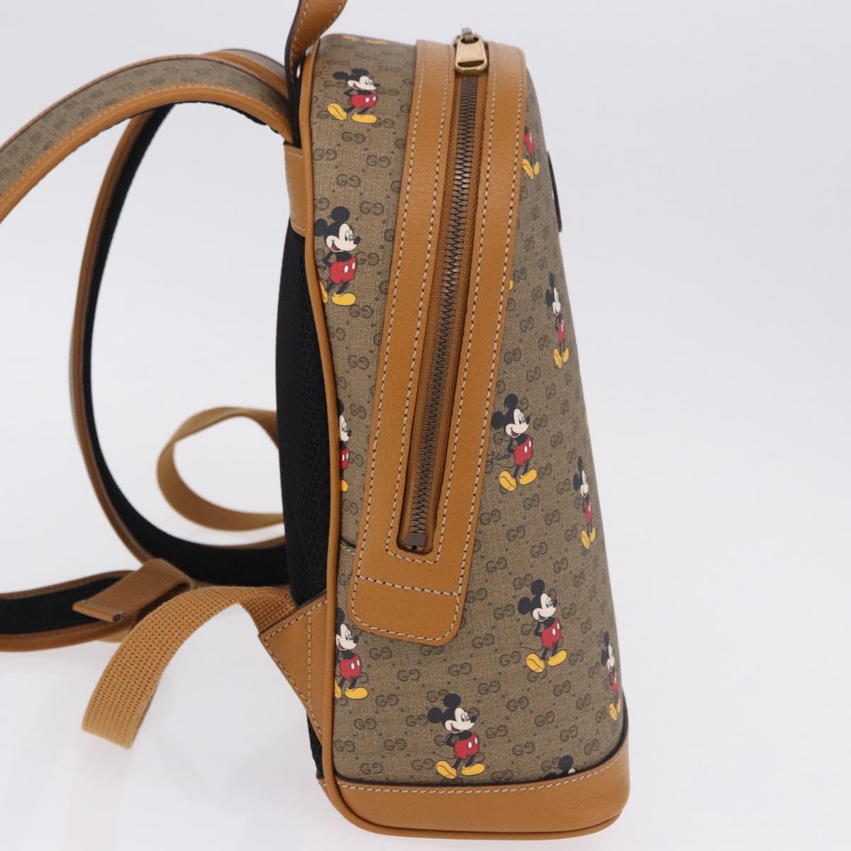 GUCCI Micro GG Supreme Disney Backpack PVC Beige Gold 552884 Auth 191262SAM