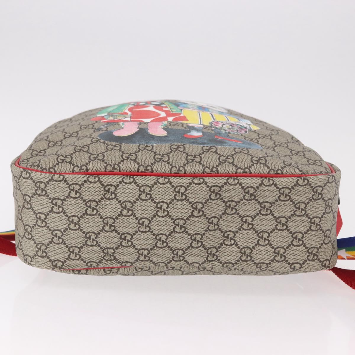 GUCCI GG Supreme Backpack PVC Beige Silver 501976 Auth 191263SM