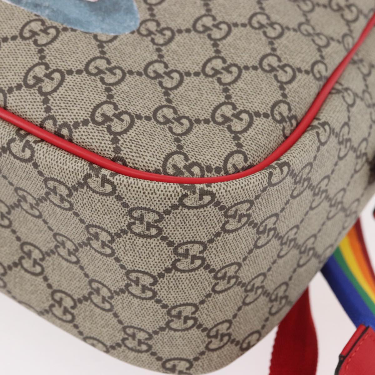GUCCI GG Supreme Backpack PVC Beige Silver 501976 Auth 191263SM