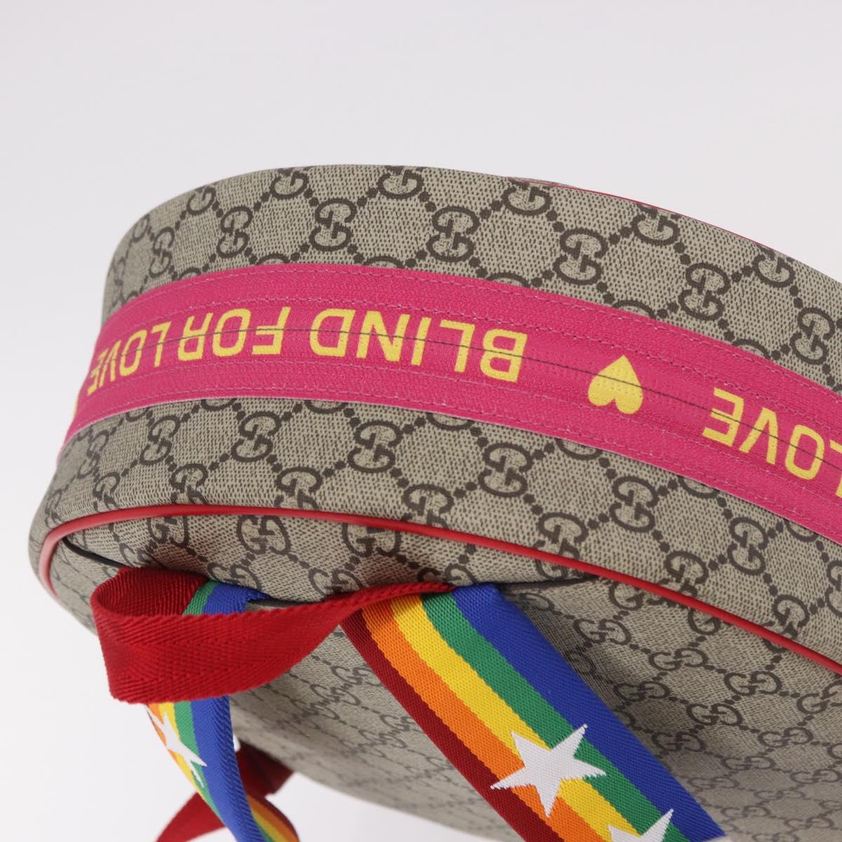 GUCCI GG Supreme Backpack PVC Beige Silver 501976 Auth 191263SM