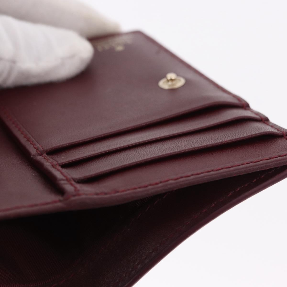 GUCCI Wallet Leather Higuchi Yuko Collaboration Bordeaux 847923 Auth 191265SM