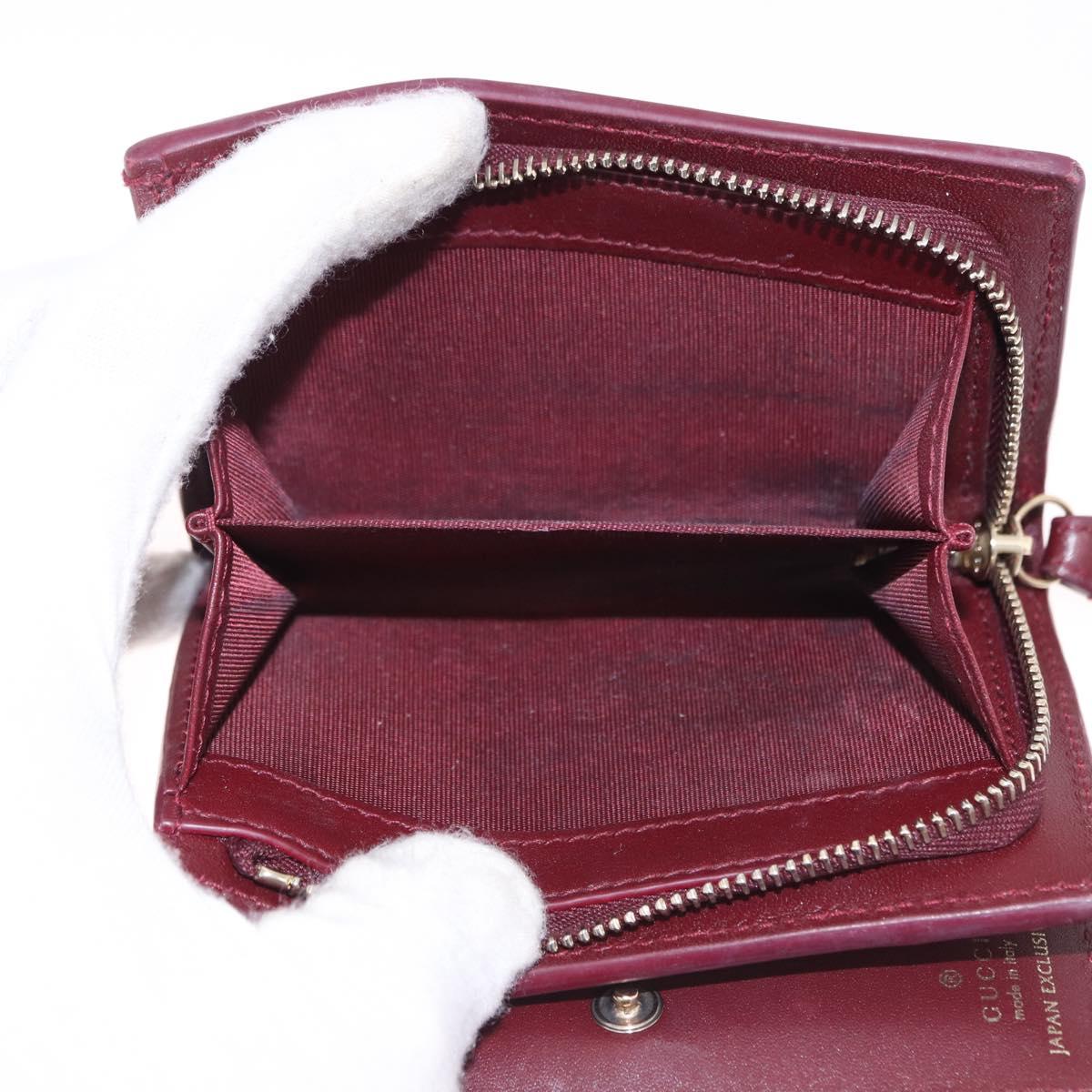 GUCCI Wallet Leather Higuchi Yuko Collaboration Bordeaux 847923 Auth 191265SM