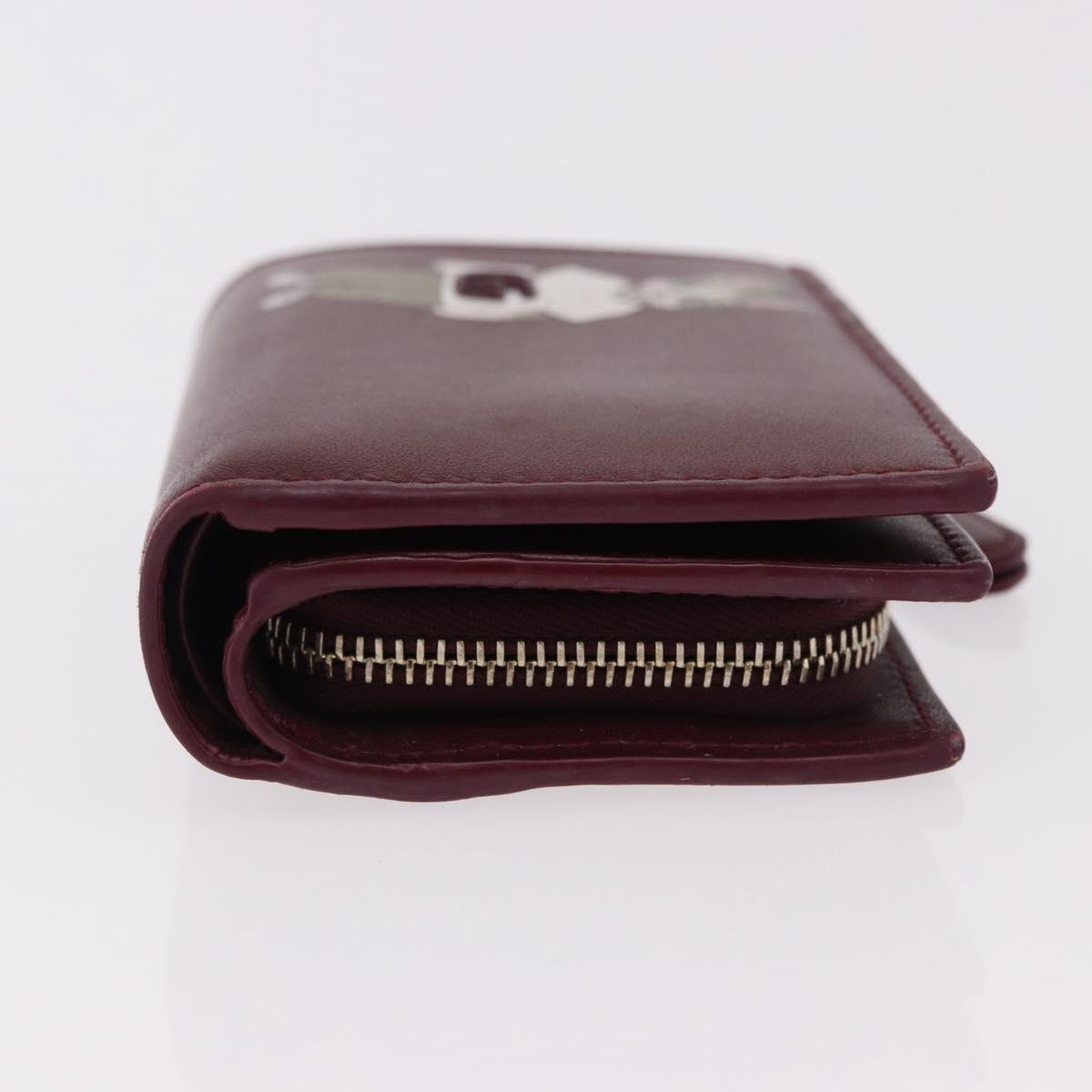 GUCCI Wallet Leather Higuchi Yuko Collaboration Bordeaux 847923 Auth 191265SM