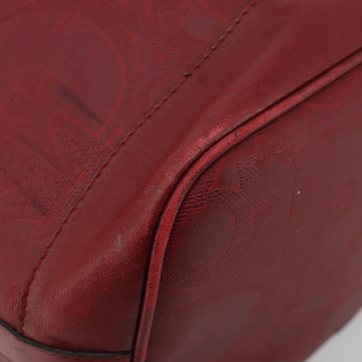 Christian Dior Trotter Canvas Shoulder Bag PVC Red Gold Auth 191271