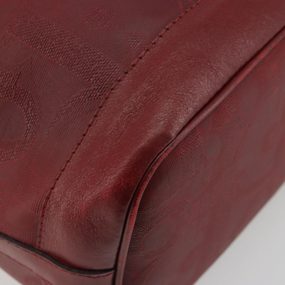 Christian Dior Trotter Canvas Shoulder Bag PVC Red Gold Auth 191271