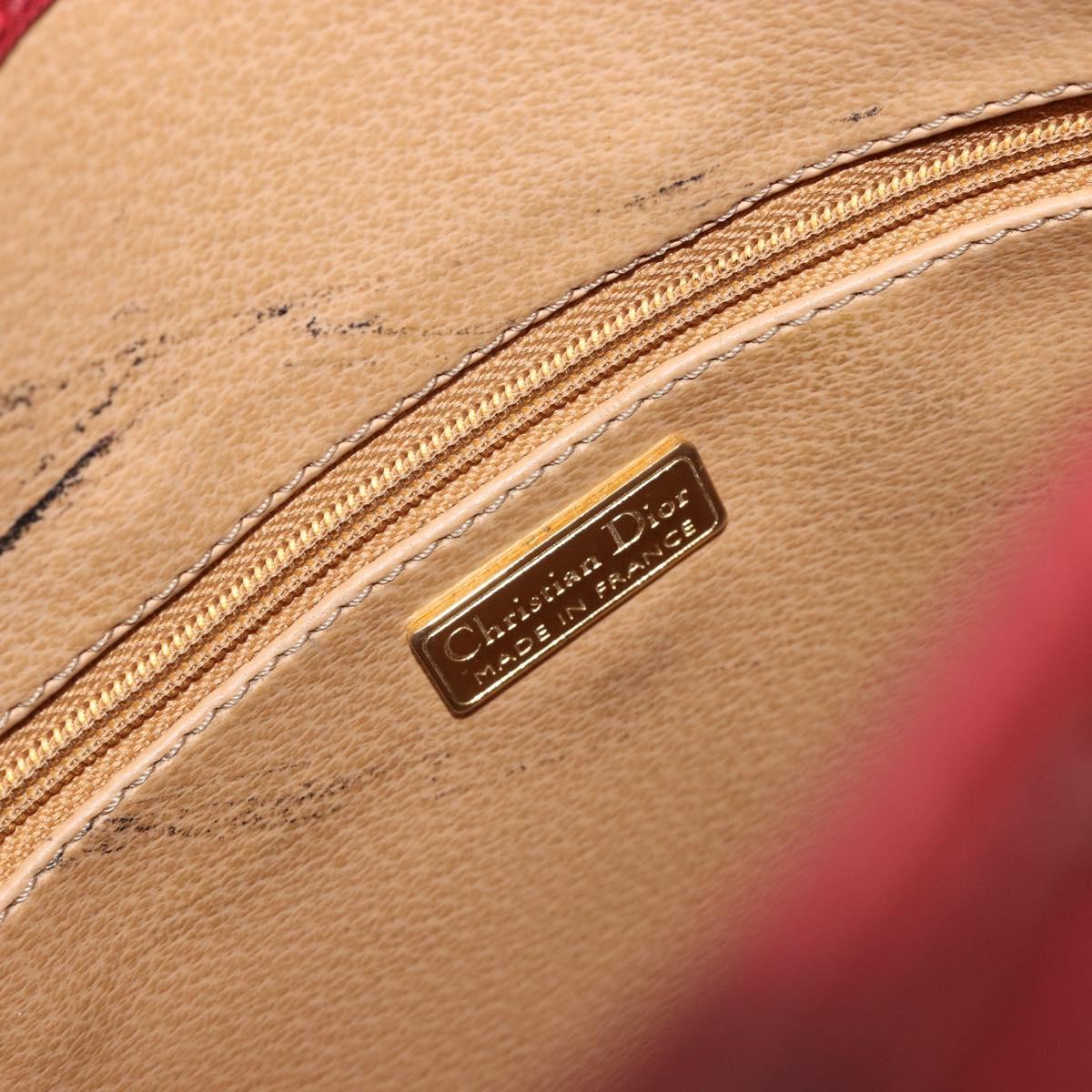 Christian Dior Trotter Canvas Shoulder Bag PVC Red Gold Auth 191271