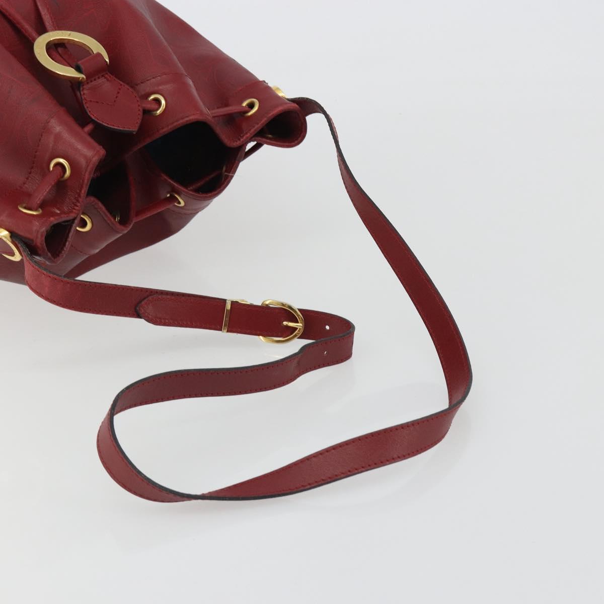 Christian Dior Trotter Canvas Shoulder Bag PVC Red Gold Auth 191271