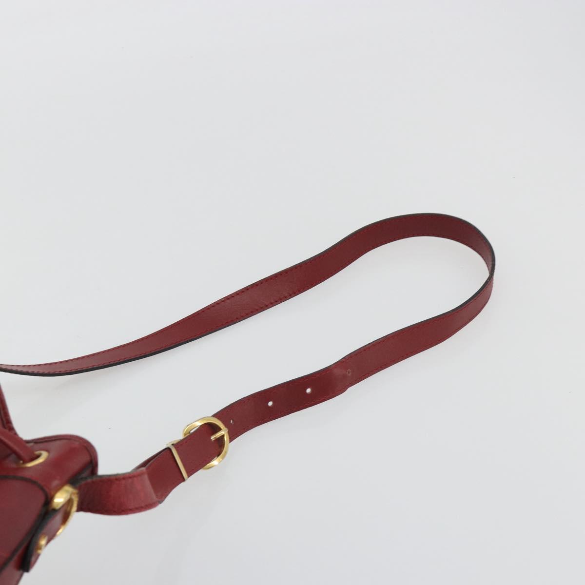Christian Dior Trotter Canvas Shoulder Bag PVC Red Gold Auth 191271