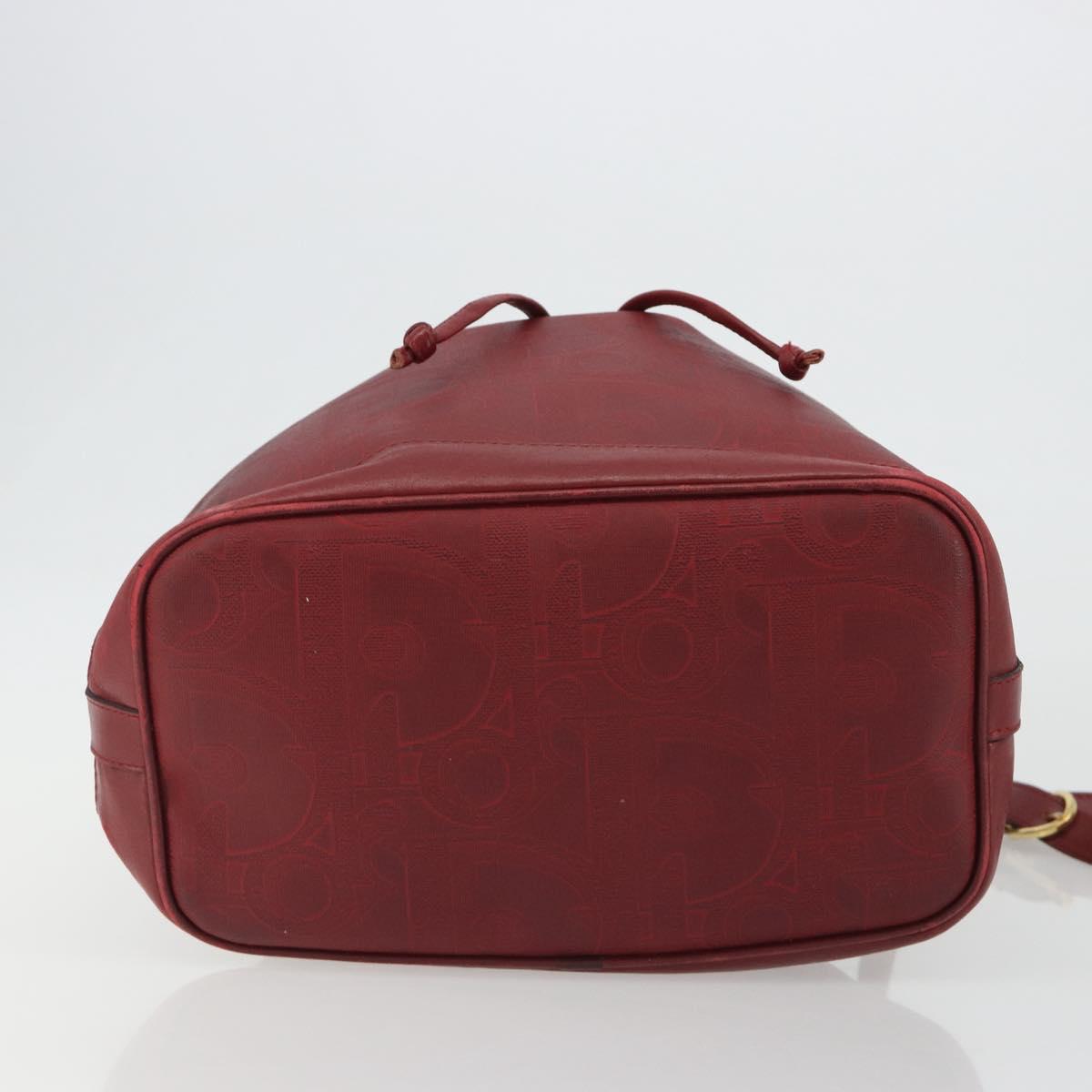 Christian Dior Trotter Canvas Shoulder Bag PVC Red Gold Auth 191271