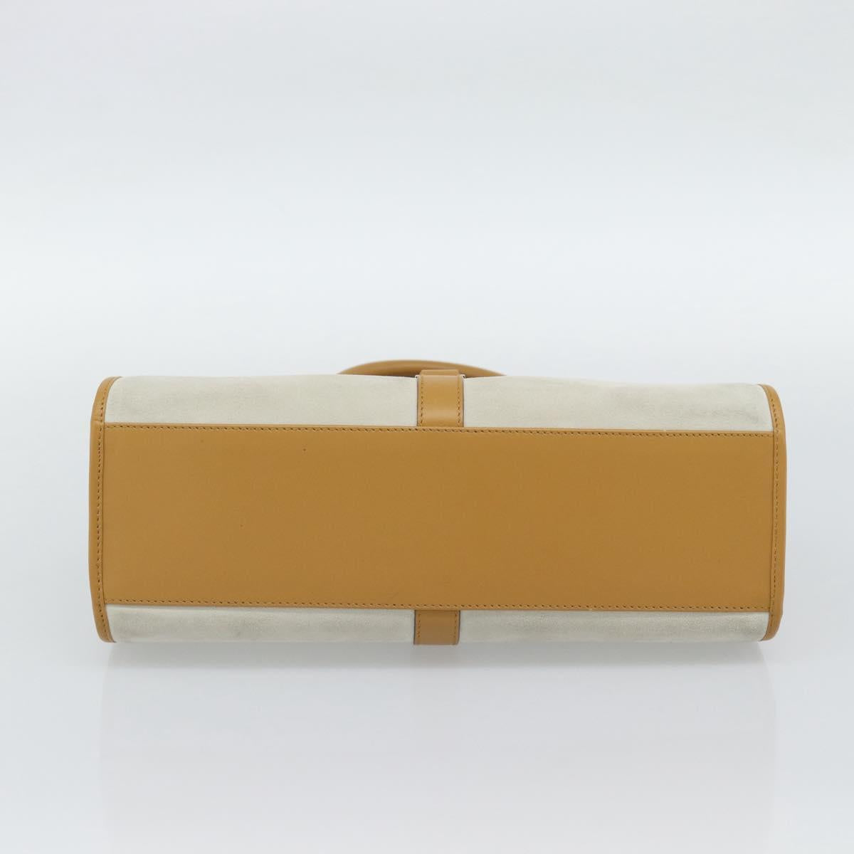 GUCCI Hand Bag Suede Gray Gold 002 1067 Auth 191272V