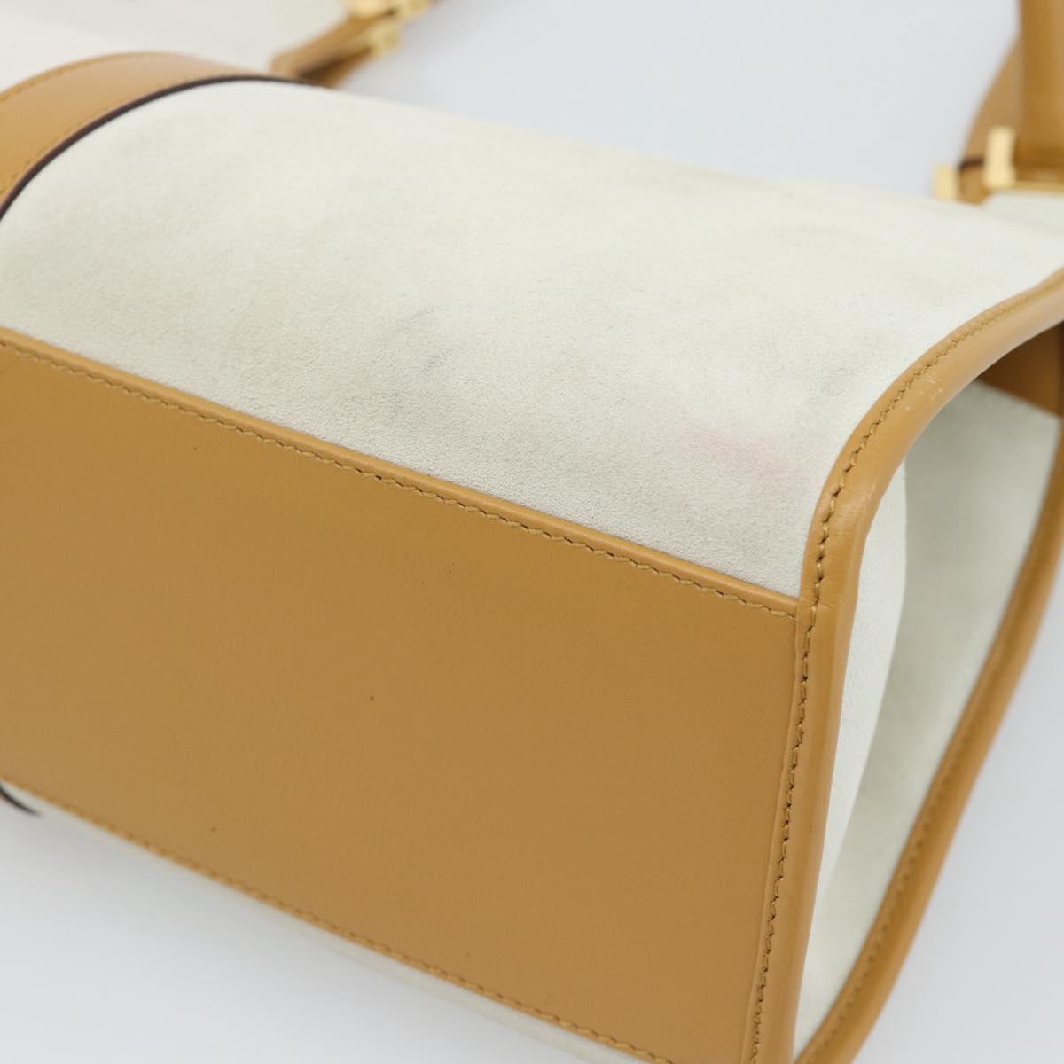 GUCCI Hand Bag Suede Gray Gold 002 1067 Auth 191272V