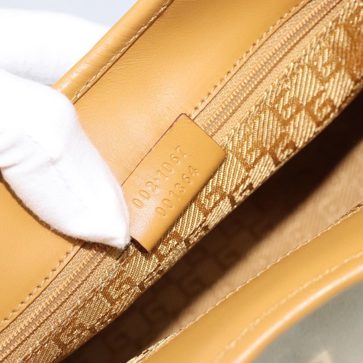 GUCCI Hand Bag Suede Gray Gold 002 1067 Auth 191272V