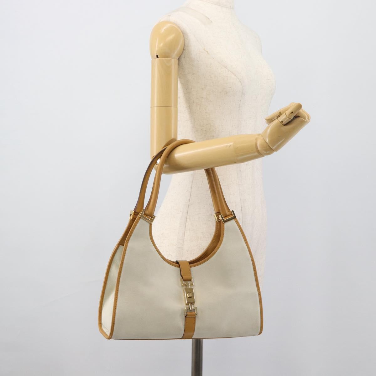 GUCCI Hand Bag Suede Gray Gold 002 1067 Auth 191272V