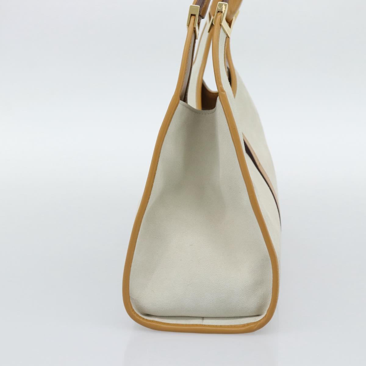 GUCCI Hand Bag Suede Gray Gold 002 1067 Auth 191272V