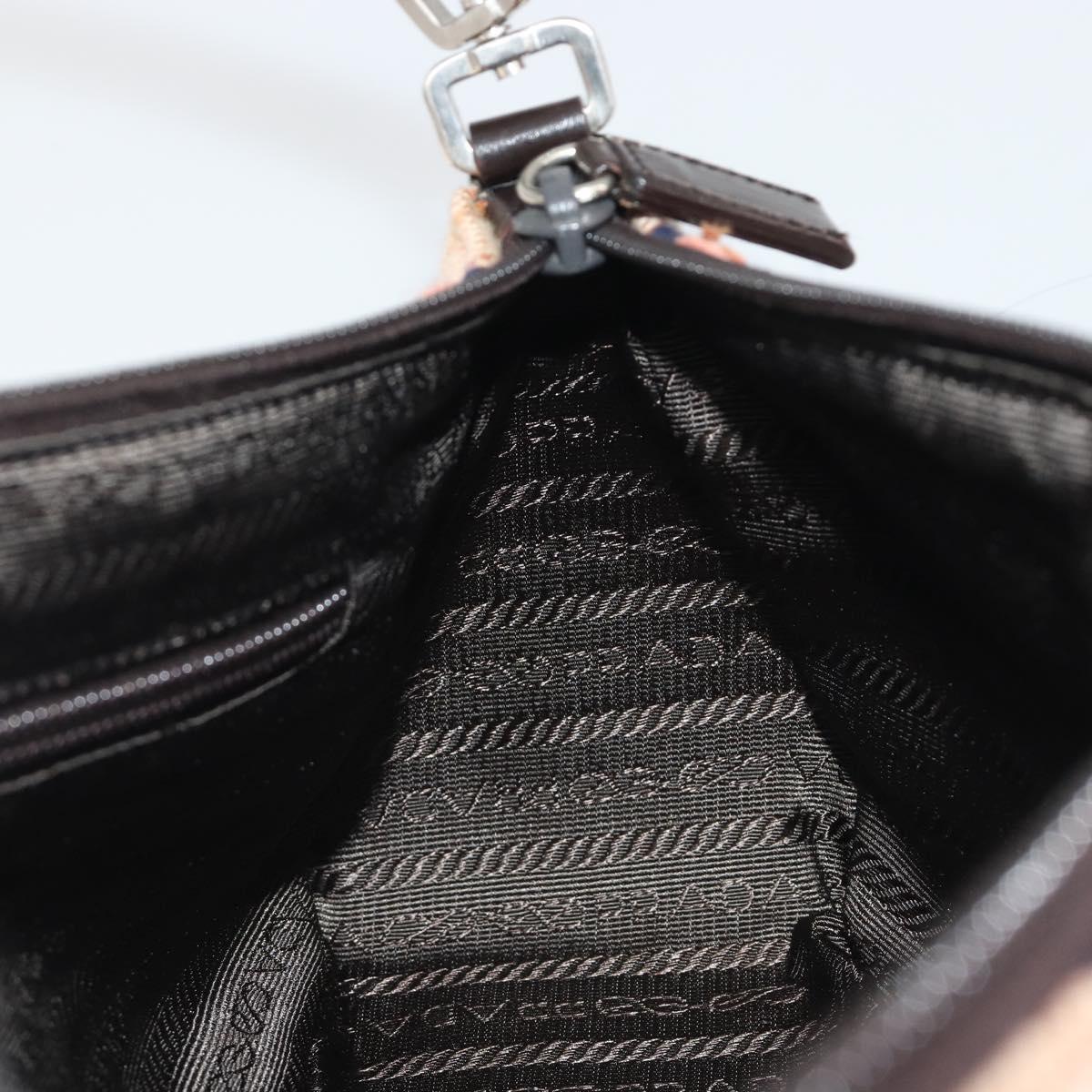 PRADA Shoulder Bag Knitted Fabrics Pink Silver Auth 191277V